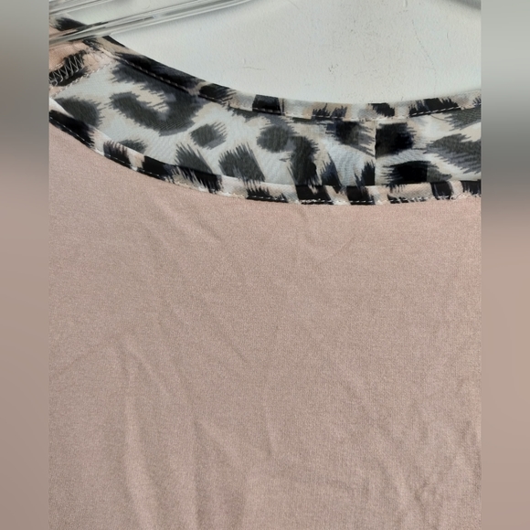 Verpass mixed media top leopard animal print pastel pink plus size 22 blouse - Picture 10 of 12